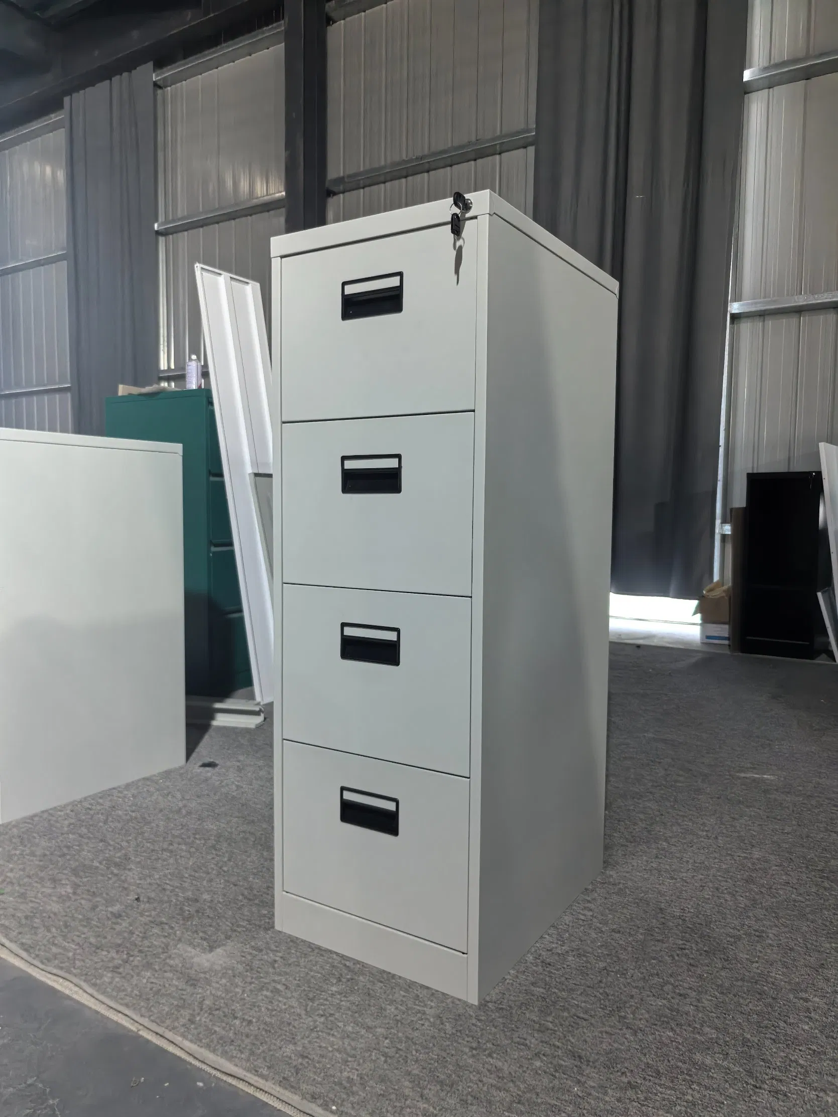 Office Steel File Cabinet 4 Drawer Vertical Cabinet Anti-Tilt System Metal Filing Locker