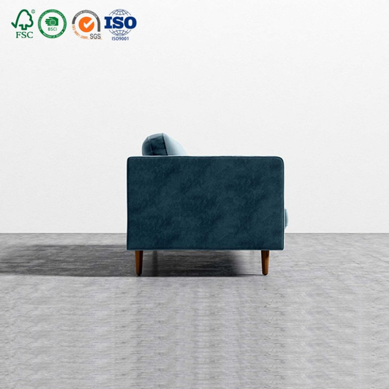 Cooc Velvet Sectional Fabric Lounge Furniture Set Sofa Cum Bed Couch Tufted Office Sofa