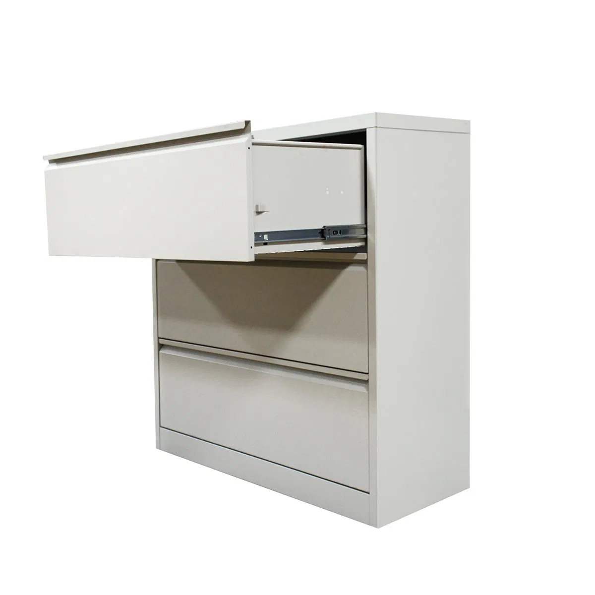 Metal Office Steel Furniture 3 Draw White Storage Cabinet A4/A3 Wide Card Filing Cupboard with Key Lock