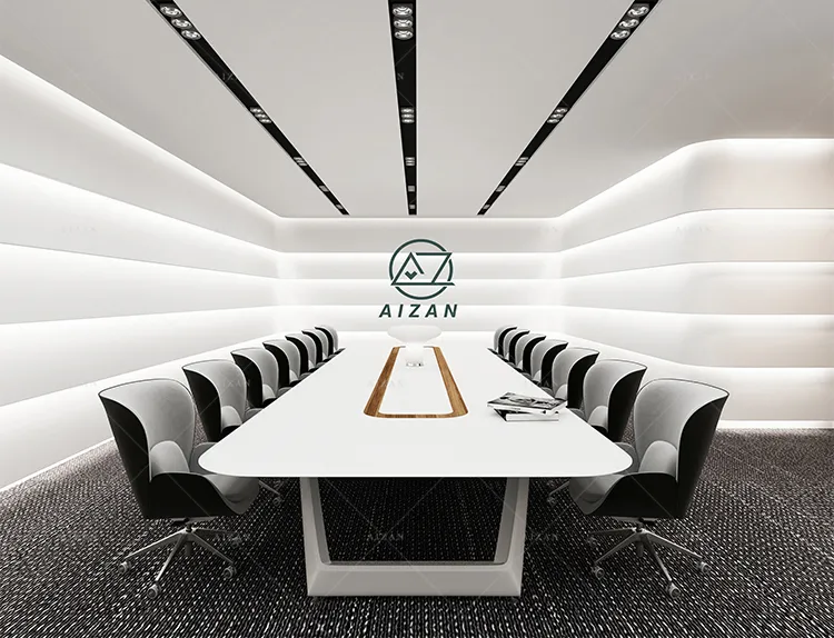 Modern White Conference Table