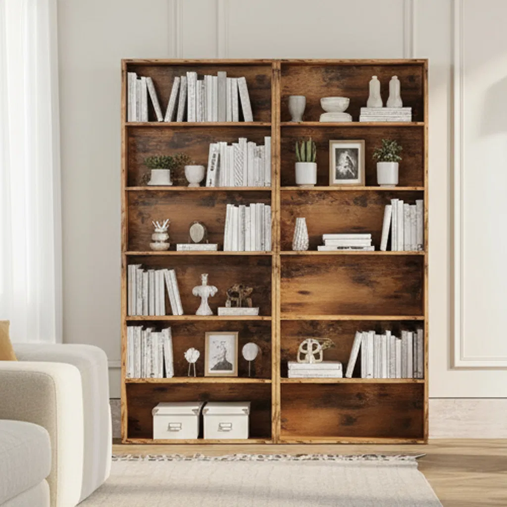 Personalized Book Storage Options Wood Bookcase for Home Office