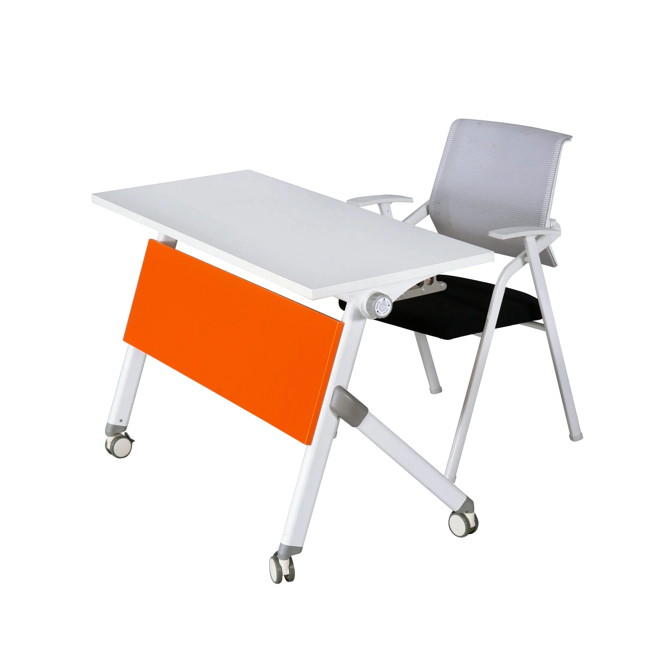Folding Foldable Tabletop Two Person Conference Office Training Meeting Table