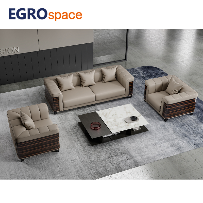 Egrospace Luxury Design European Style Modular Sectional Manager Reception Lounge Office Sofa Set