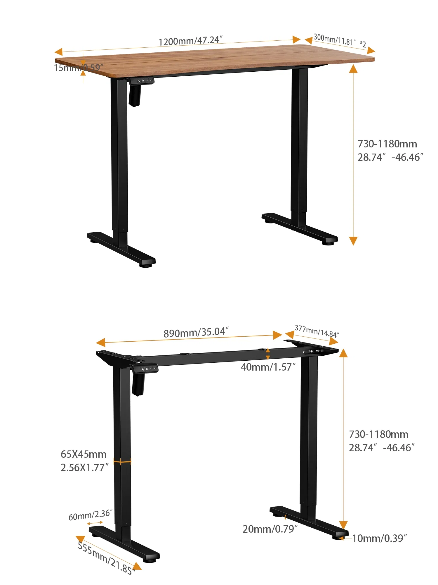 Prorials Ergonomic Sit Stand Desk with Sturdy Steel Structure for Home Work