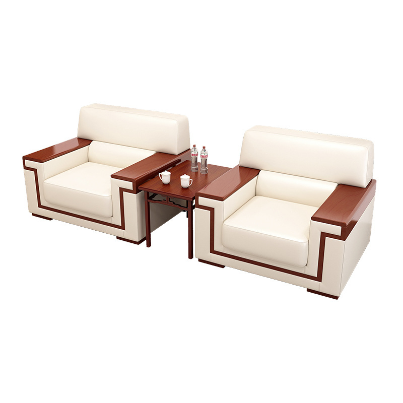 Contemporary Comfortable High Quality Big Seat Latest Design Leather Reception Lounge Office Sofa