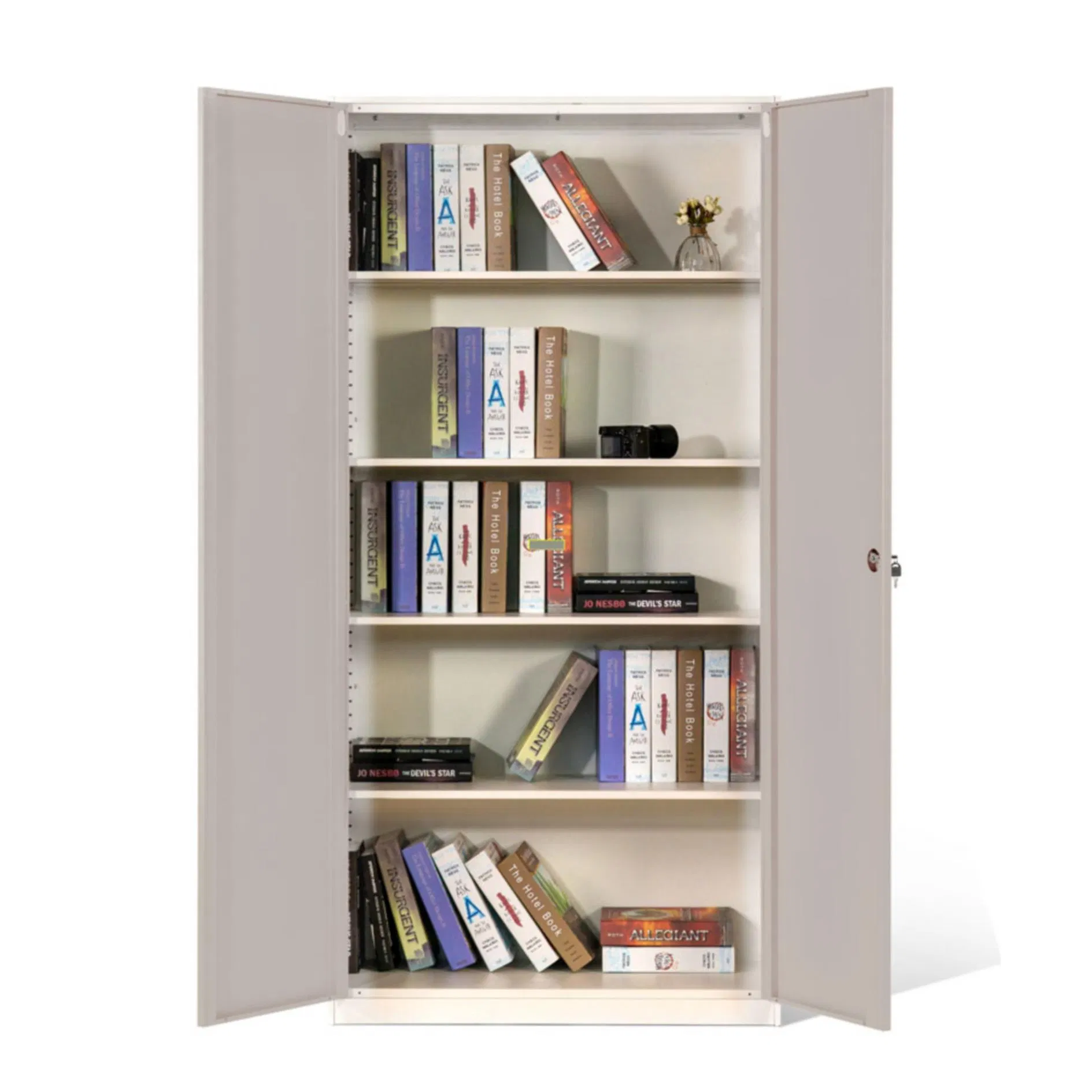 File Storage Cabinet Knock Down Design 4-Shelf Metal Cupboard