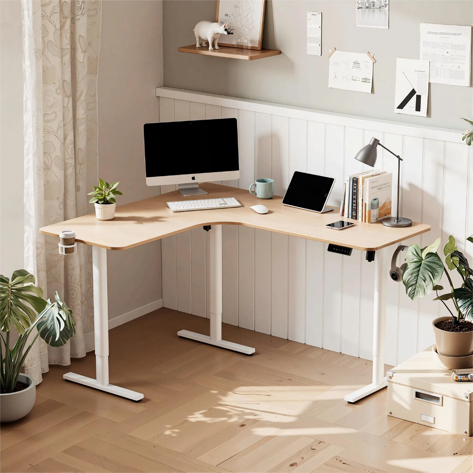 Ergonomic Electric Sit-to-Stand Height Adjustable for Home Office Large Spaces Desk