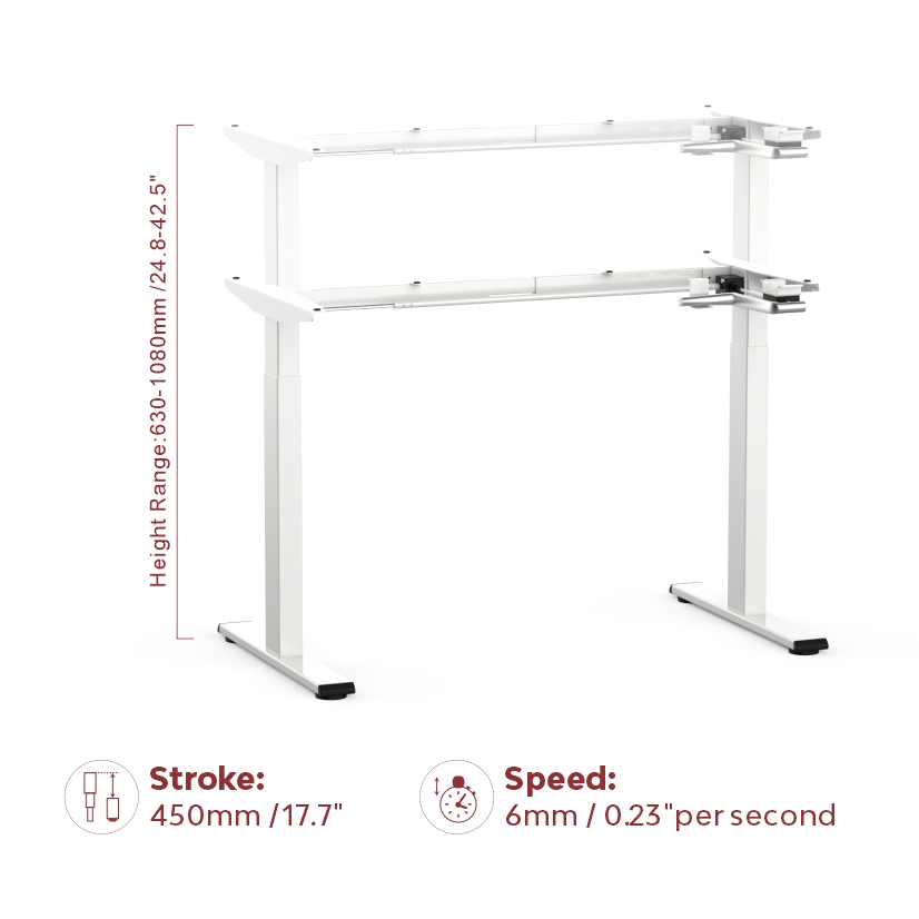 New Trends Manual Freestanding Hand-Crank Height Adjustable Study Manual Table Ergonomic Sit Stand Office Computer Standing Desk Frame with Manual Control