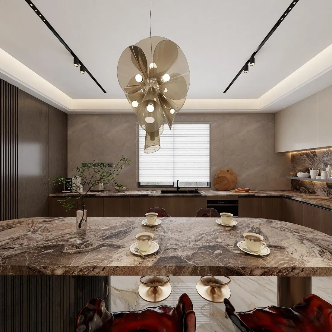 Space Storage Customized Multi-Shape Kitchen Cupboard for Villa