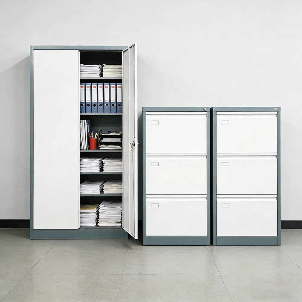 Wholesale 2 Swing Door Lockable Steel Filing Cabinet Commercial Office Metal Storage File Cabinet