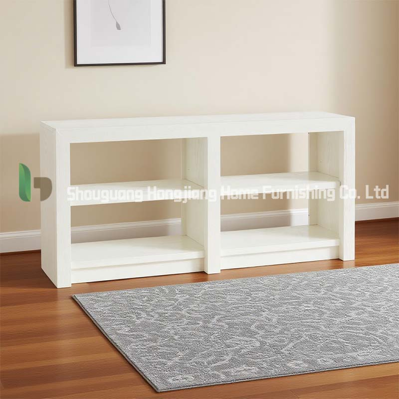 White Simple and Stylish Low Bookcase for Living Room, Bedroom and Office
