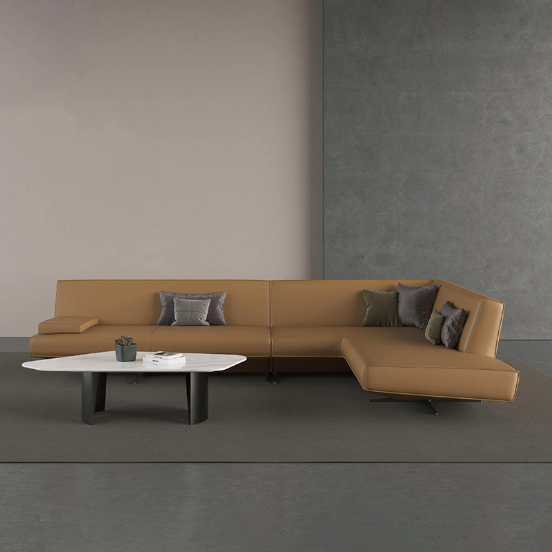 Premium Reception Executive Conference Space Lounge 4 Seat Leather Office Sofa Without Arm