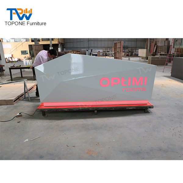 Customized Modern High Quality LED Front Gym Hotel Dental Clinic Front Reception Desks for Beauty Salon Office Furniture