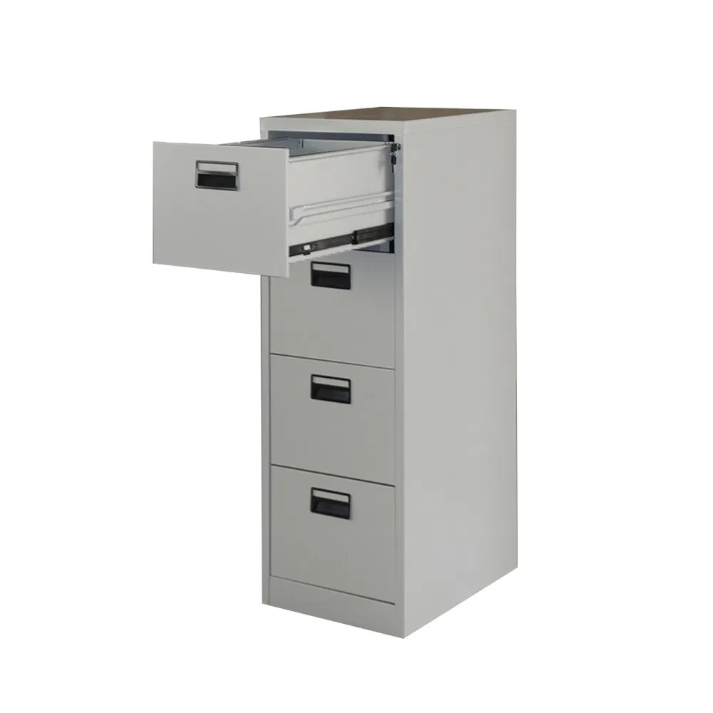 Office Steel File Cabinet 4 Drawer Vertical Cabinet Anti-Tilt System Metal Filing Locker
