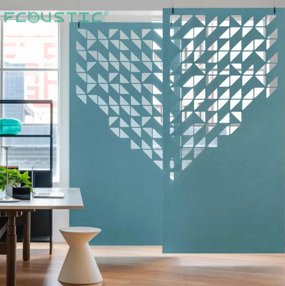 100% Recyclable Polyester Fiber Pet Acoustic Room Divider Movable Partition Wall Acoustic Folding Screen