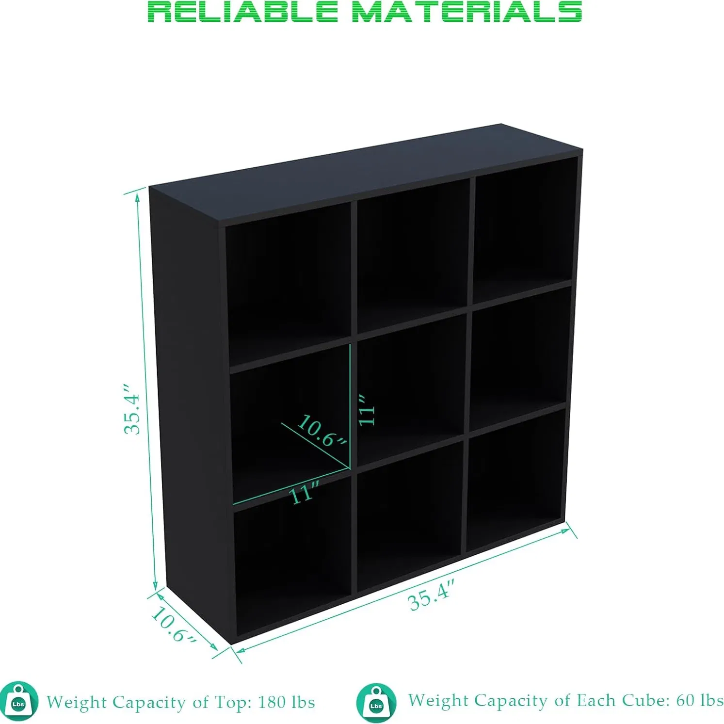 Customized Black Cabinet, Grid Cabinet, Floor-Standing Storage Cabinet, Record Cabinet, Freely Combinable Cabinet, Bookcase, Office Storage Cabinet