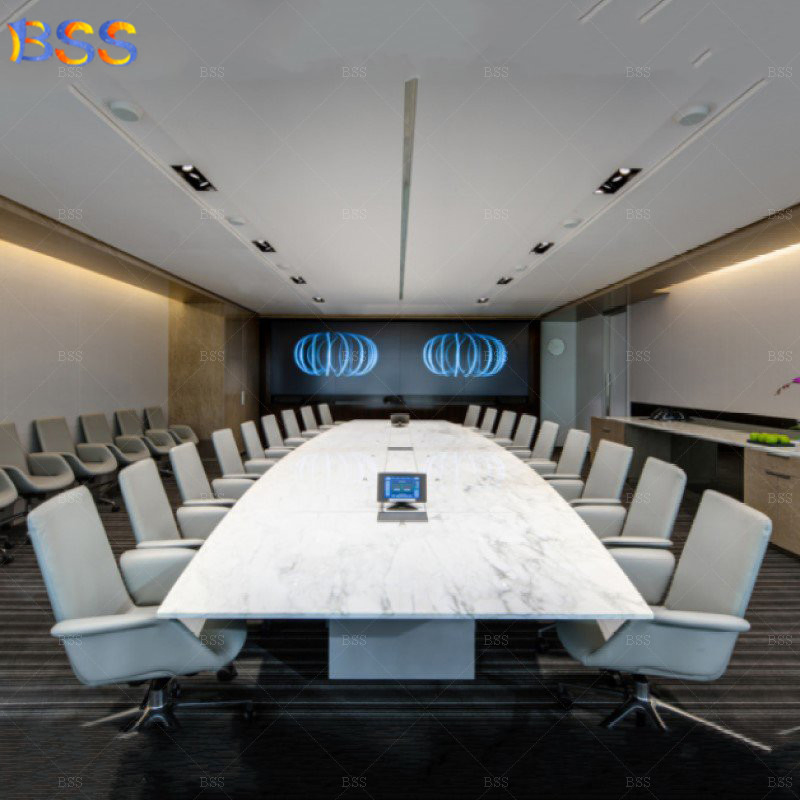 Marble Conference Table Boat Shaped 10 Foot Small 8 Person Boat Conference Room Table for Sale