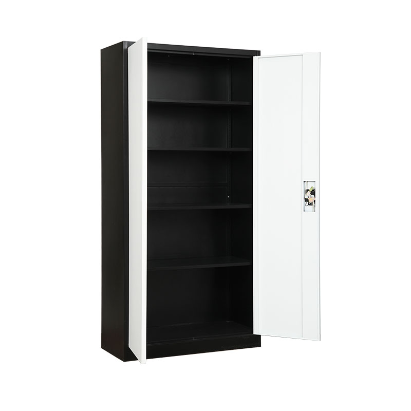 Commerical Furniture Iron Filing Cabinets Outside Metal Kd Storage Cabinets Two Door Steel Wardrobe Locker with Shelves