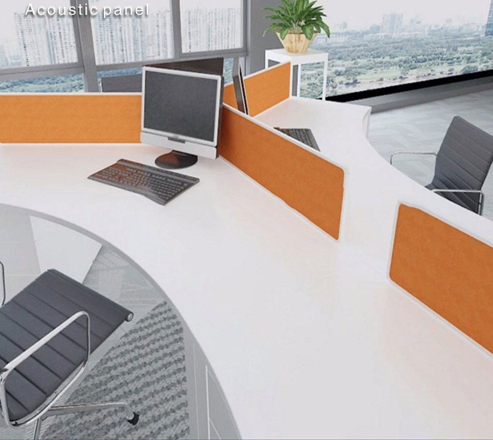 Eco-Friendly Pet Felt Acoustic Office Partition Divider Polyester Fiber Acoustic Soundproof Workstation Desktop Privacy Screen