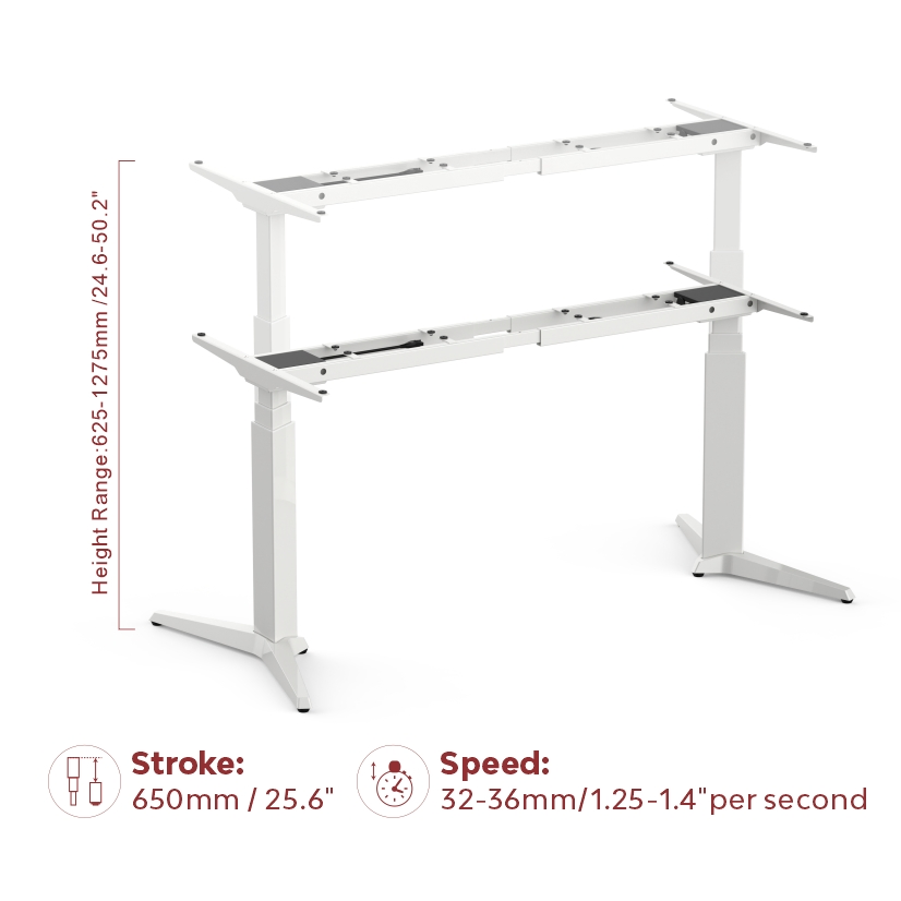 Factory Outlet Low Noise Customized Dual Motor Electric Height Adjustable Frame for Memory Ergonomic Standing Electronic up Down Sit Stand Office Computer Desk