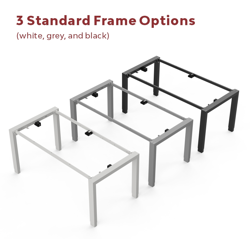 Customized Ergonomic Office Home Heavy Duty Height Adjustable Electric Computer Table Standing Desk Legs Electric Desk Frame with Dual Motor Four Legs