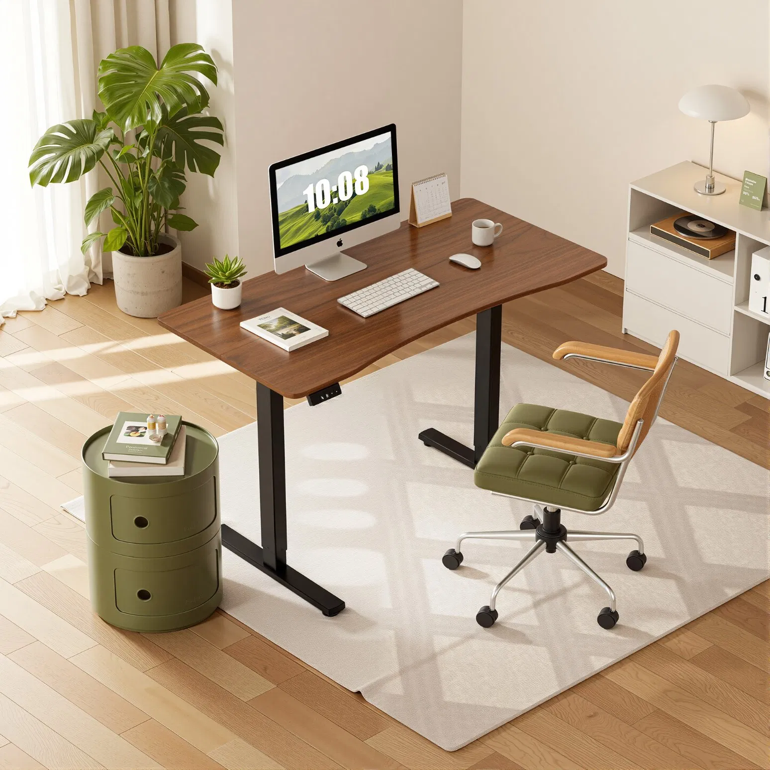 Prorials Ergonomic Sit Stand Desk with Sturdy Steel Structure for Home Work