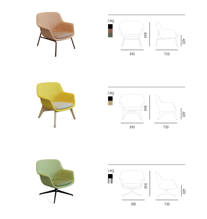 Ergonomic Design Chair with a Middle Height Backrest for Support