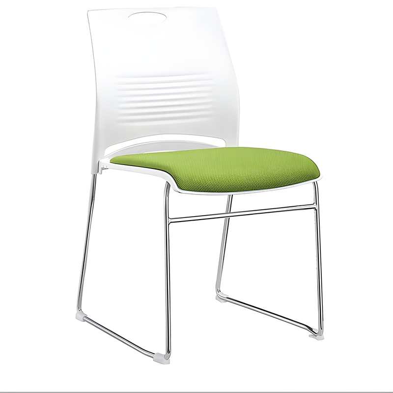 Simple Plastic Metal Frame Armless Stacking Meeting Room Chair with Cushion