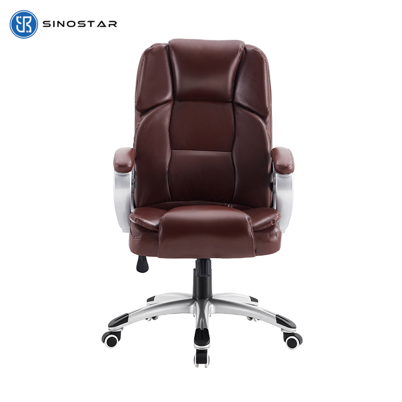 Ergonomic Managerial Chair Featuring Premium Leather Upholstery and Headrest