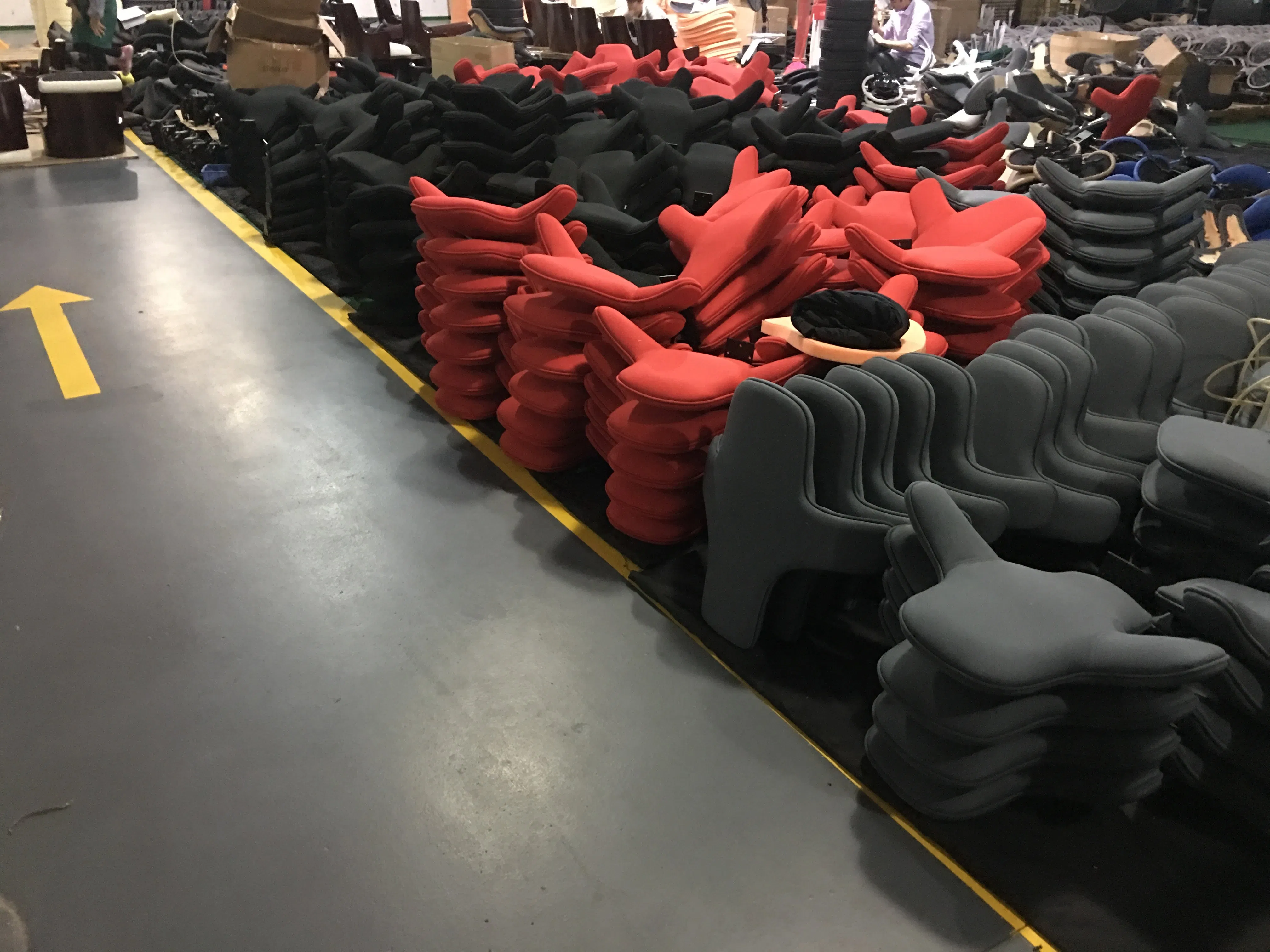 Haiyue Furniture Ergonomic MID-Back Leather Drafting Chair with Black PU Seat and Adjustable Foot Ring