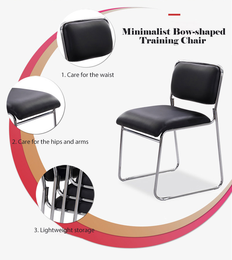 Modern Colorful Office Ergonomic Iron and Mesh Design Training Armless Student Task Office Chair