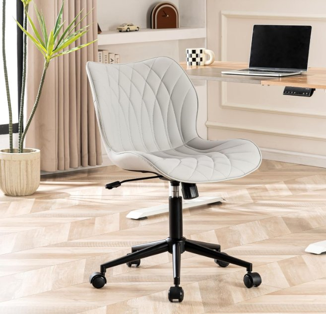 Armless Desk Chair Comfy Office Chair with Wheels Home Ergonomic Task Chair
