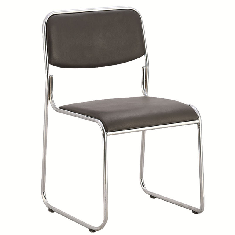 Office Furniture Black PU/ Faux Leather Padded Visitor Chair Armless Conference Chairs