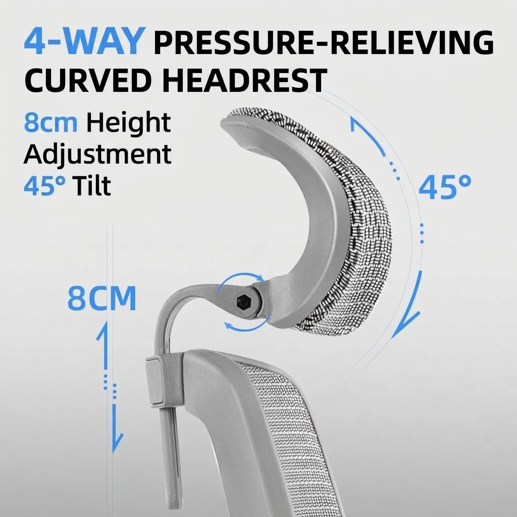 High Quality Ergonomic Office Chair Reclining with Headrest Lumbar Support Adjustable Footrest Task Chair