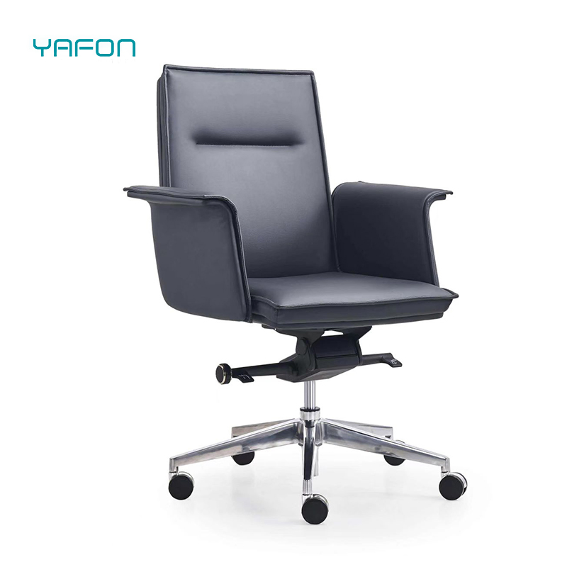 High Back PU Leather Executive Office Ergonomic Chair with Aluminum Alloy High Feet
