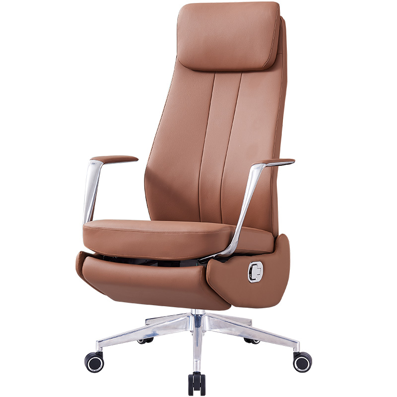 Ergonomic Luxury Boss Chair High-Back Executive Office Chair Genuine Leather Modern Design for Big Tall Bureau High-Demand Work