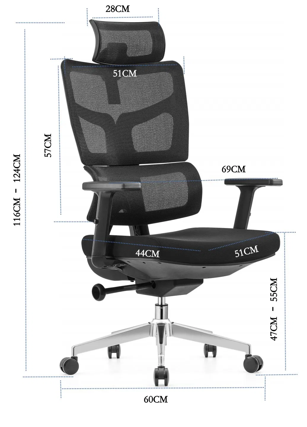 Full Mesh Polyester Swivel Spcacer Office Chair Fabric Bottom Seat Cushion Ergonomic Staff Chair