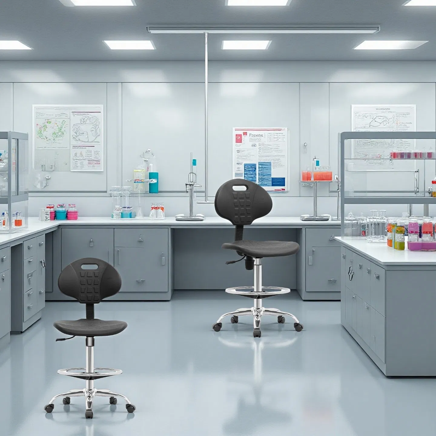 Hot Selling PU Lab Chair High Quality Front Desk Bar Chair for Science or School Lab