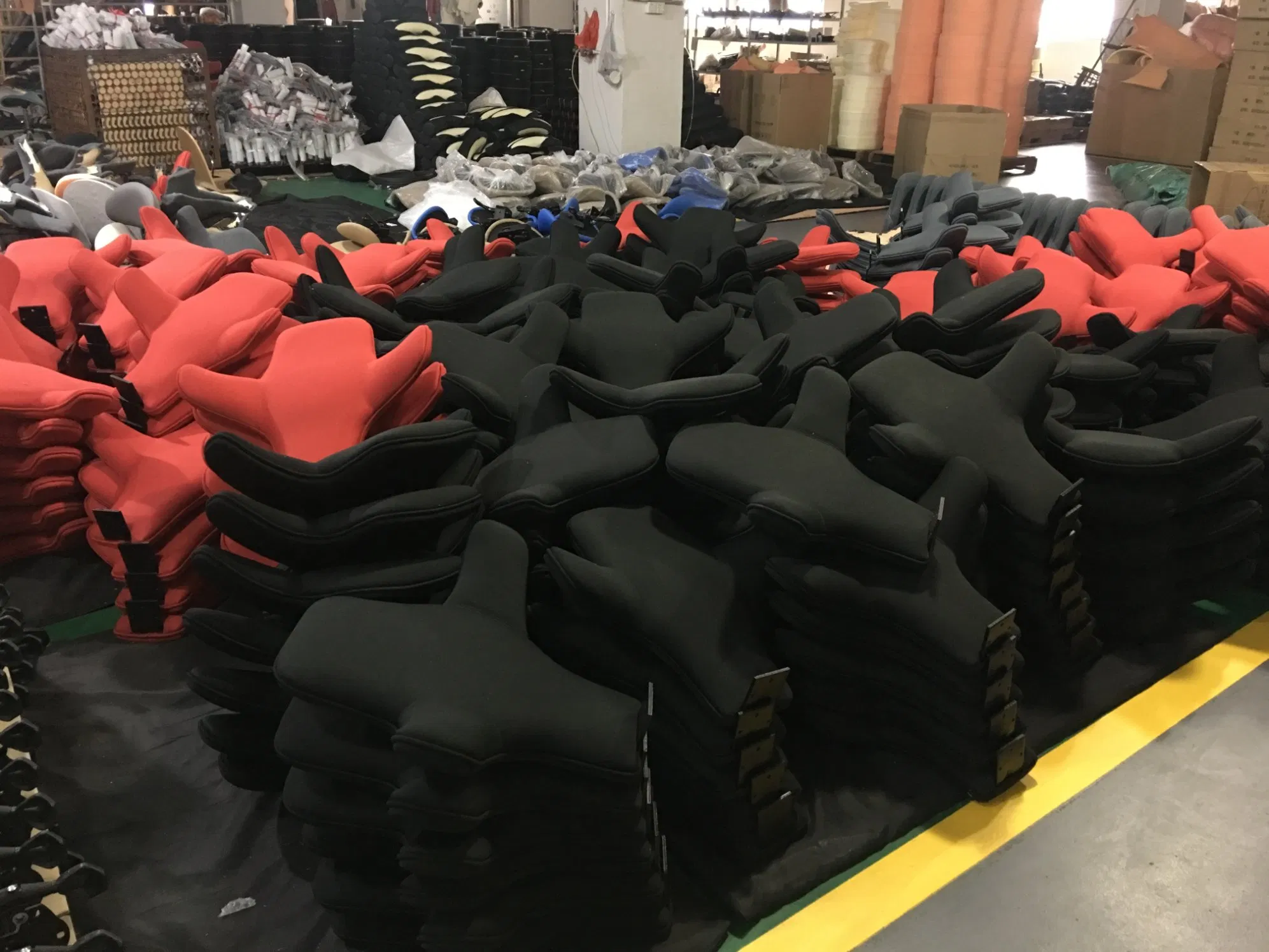 Haiyue Furniture Ergonomic MID-Back Leather Drafting Chair with Black PU Seat and Adjustable Foot Ring