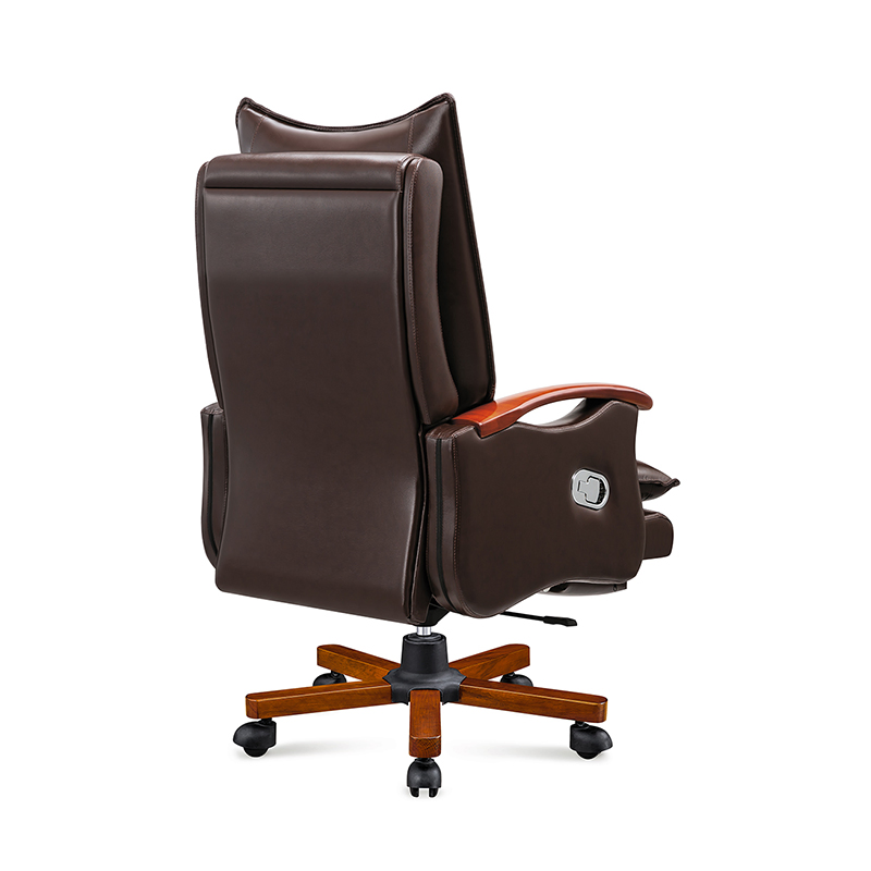 High Back Executive Managerial Cow Leather Boss Chair with Footrest, 170° Reclining Computer Chair