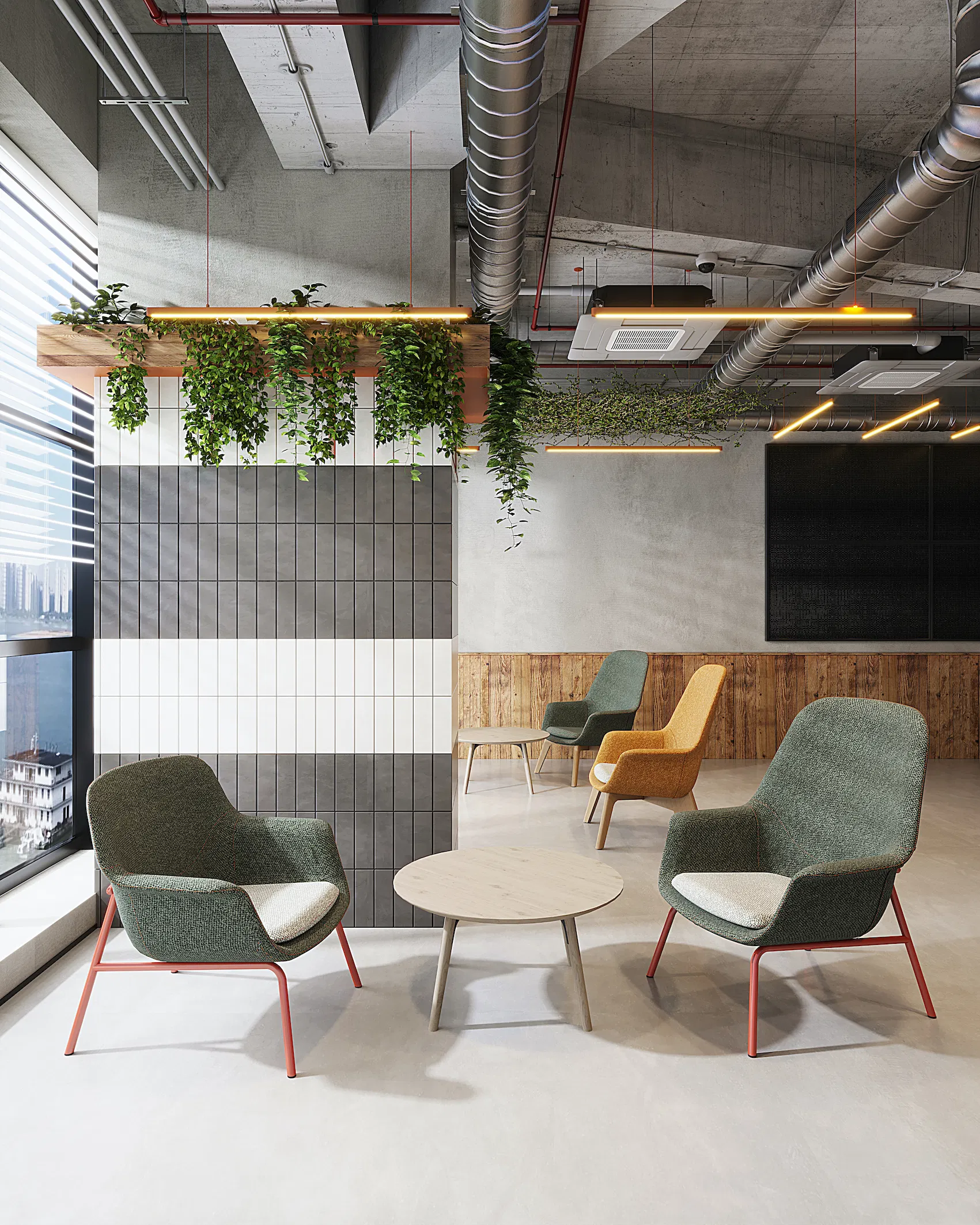 Ergonomic Design Chair with a Middle Height Backrest for Support