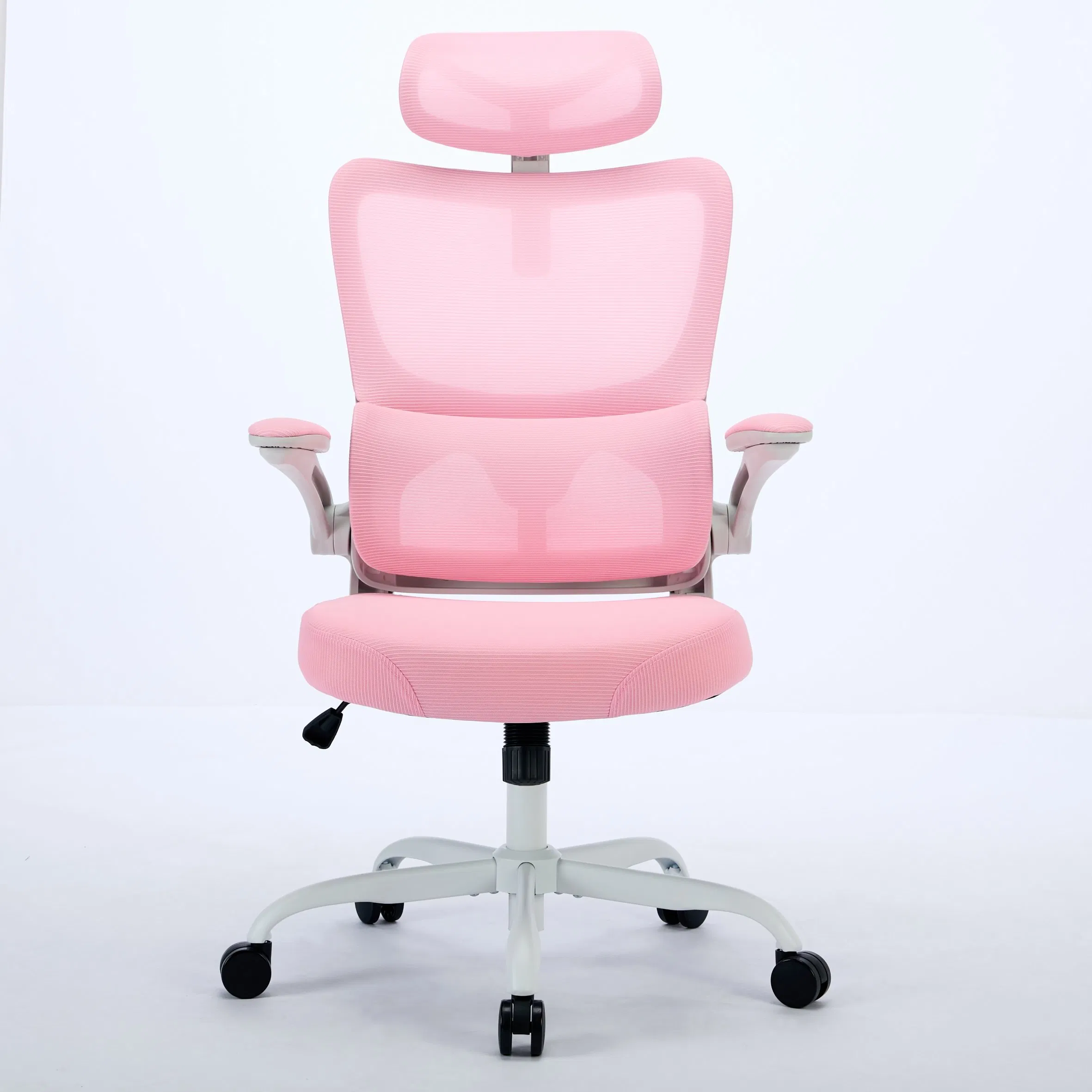 Office Chair Ergonomic Desk Chair, 330 Lbs Home Mesh Office Desk Chairs with Wheels, Comfortable Gaming Chair, High Back Office Chair for Long Hours (Pink)