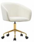 Beige Criss-Cross Legged Plus Size Vanity Chair Extra Wide Armless Rolling Office Desk Chair with Wheels
