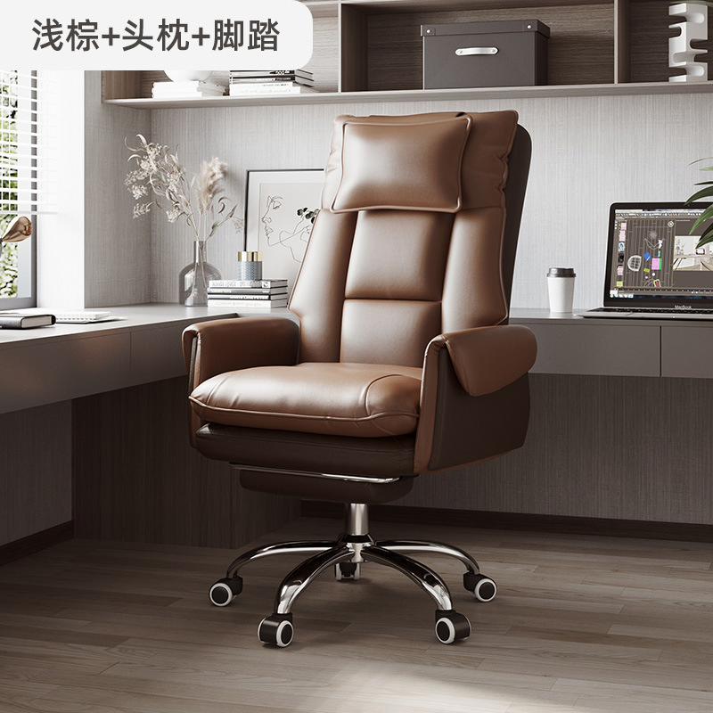 Modern Executive Gaming Chair for Home &amp; Office Comfortable Reclining Swivel Feature Long Sitting Leather Backrest Sofa Chair