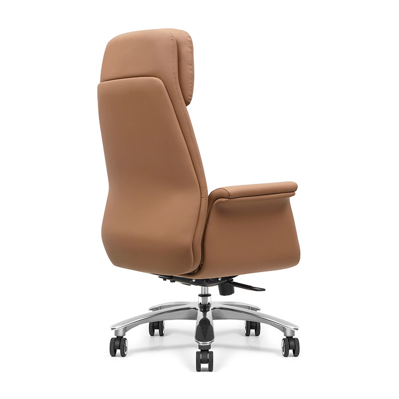 Ergonomic Adjustable Cowhide Office Chair for Prolonged Sitting with Headrest &amp; Fatigue Relief