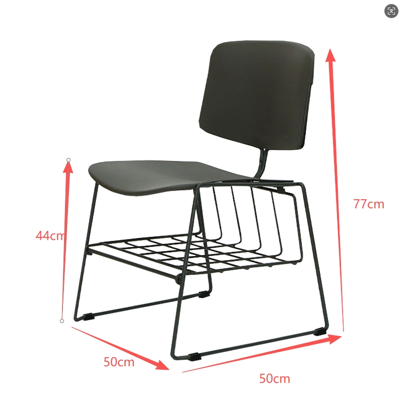 School Furniture Metal Frame Training Chair Armless Plastic Conference Chair