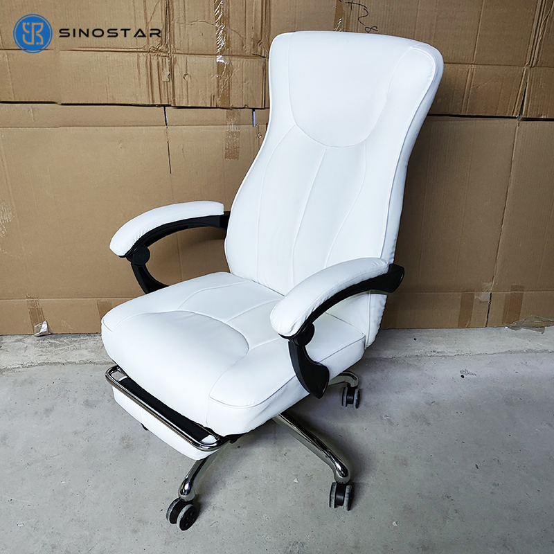 Ergonomic Managerial Chair with Reinforced Metal Base and Multi-Position Reclining Function