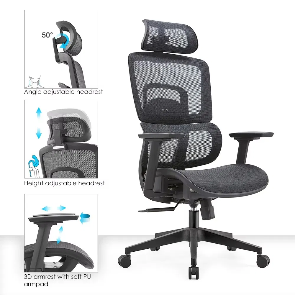 Modern Ergonomic Computer Chair Task Chair Mesh Office Chair with Lumbar Support