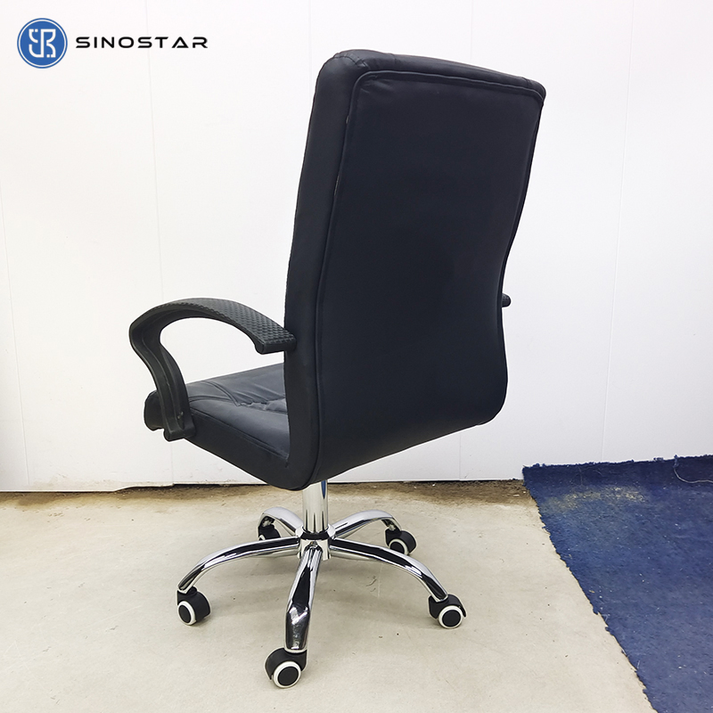 Managerial Swivel Chair in Black Featuring Adjustable Height and Durable Construction
