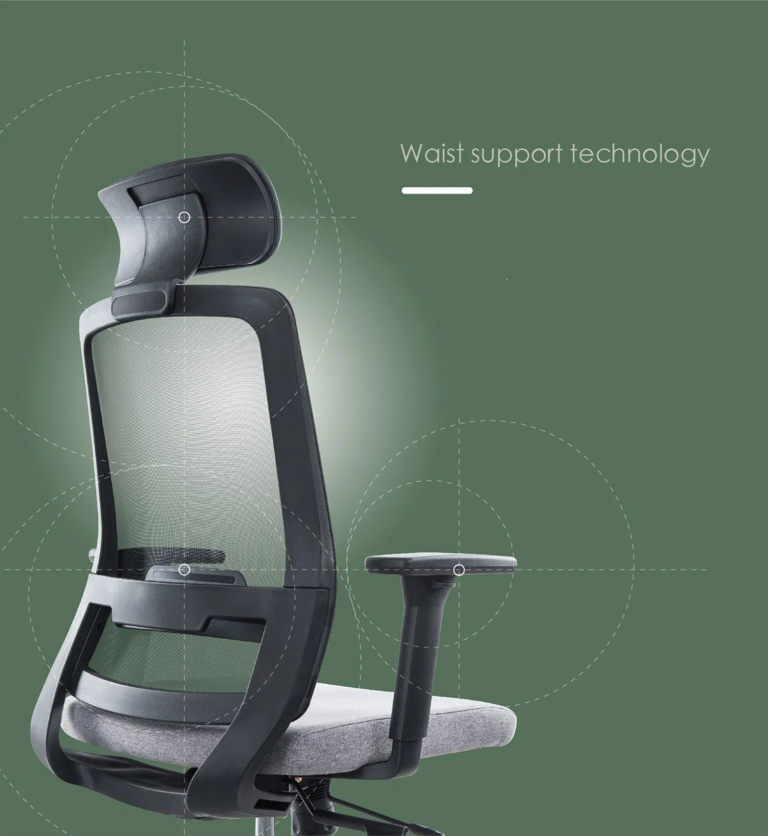 Ergonomic Mesh Office Chair with Adjustable Lumbar Support for Table Chair Gaming